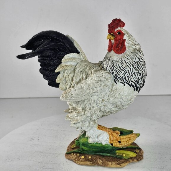 Lenox Sweet Summer Harvest Rooster Figurine Chicken White Black Corn - Picture 9 of 9